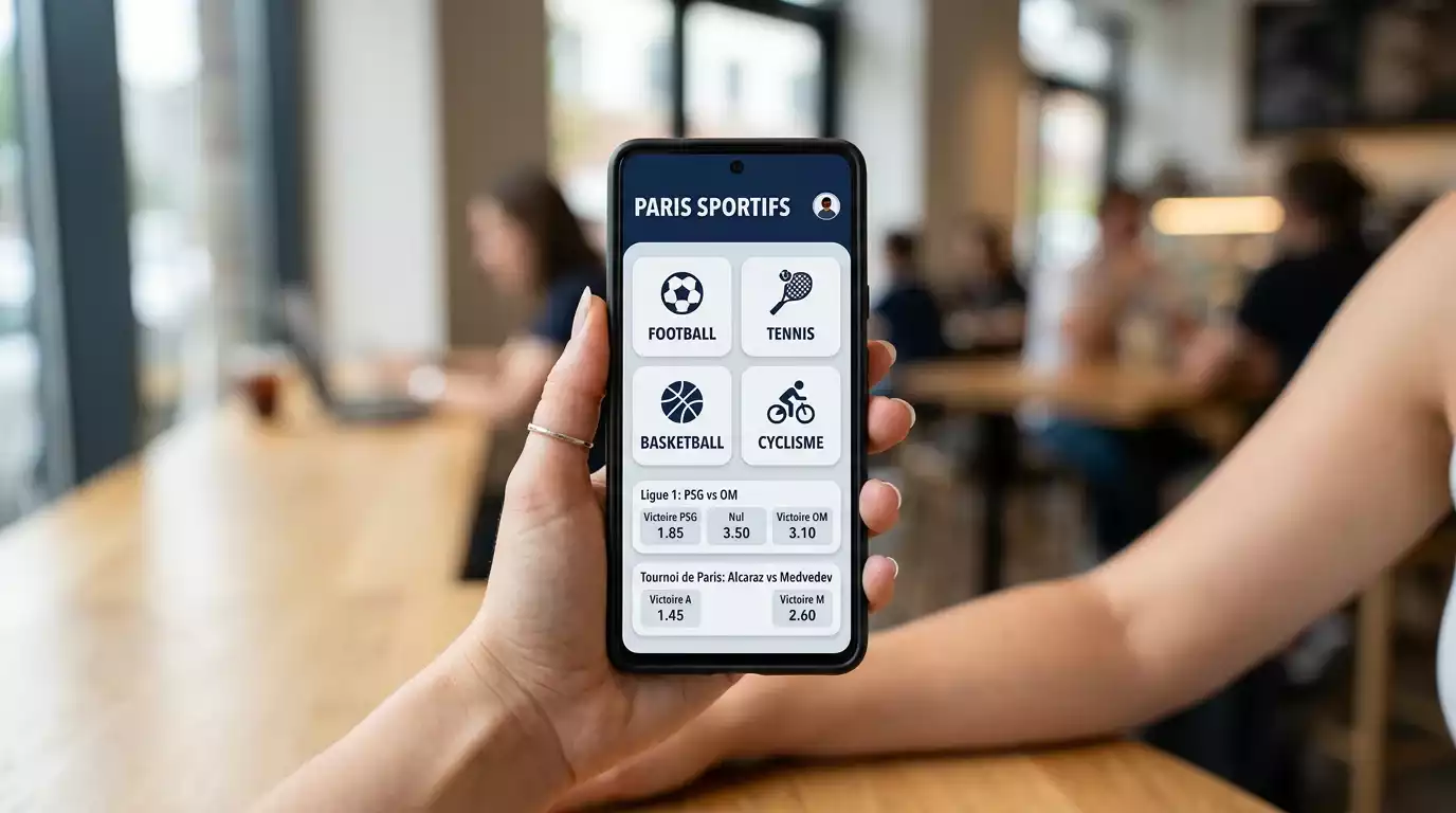 Application mobile Winamax montrant ses fonctionnalités avancées de paris sportifs