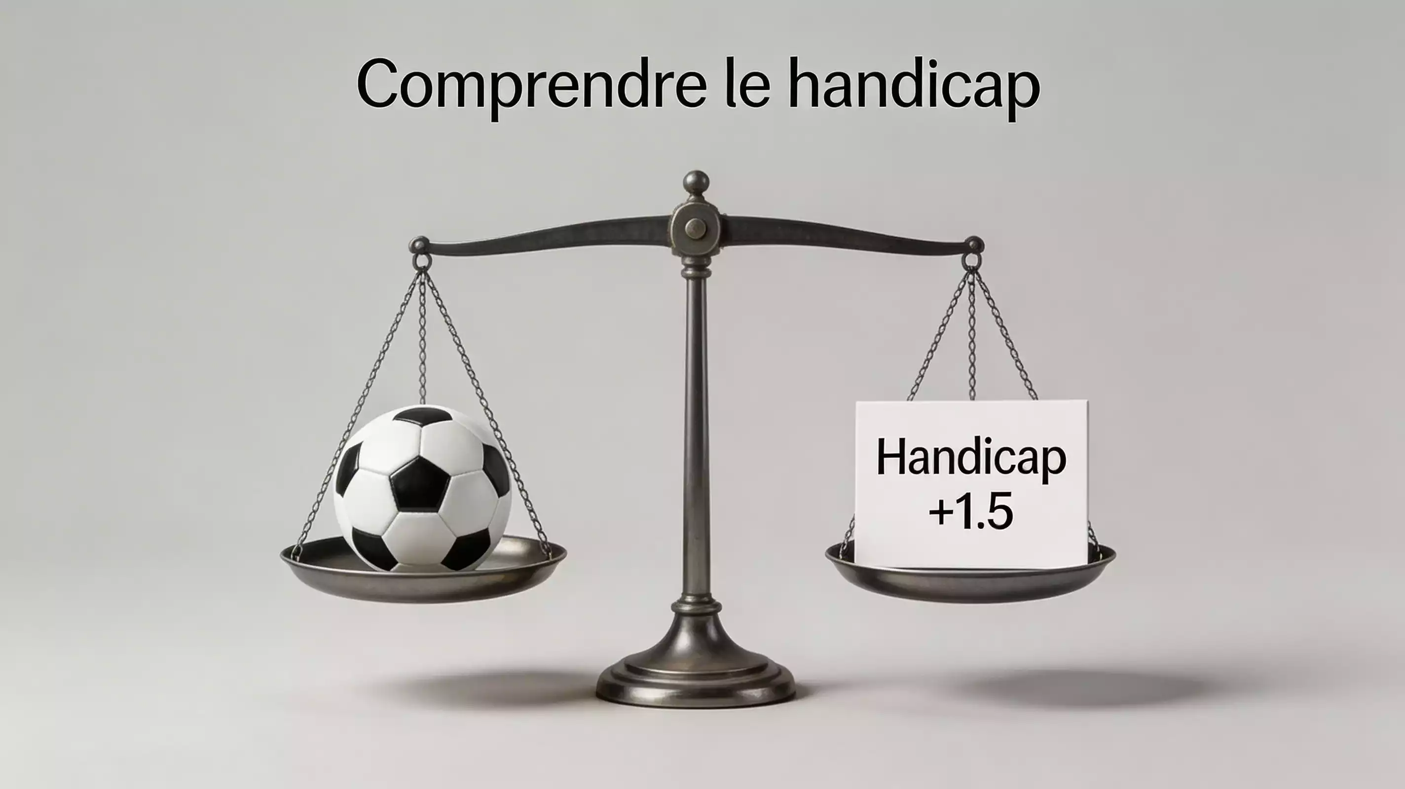 Représentation visuelle du concept de handicap dans les paris sportifs avec balance équilibrée
