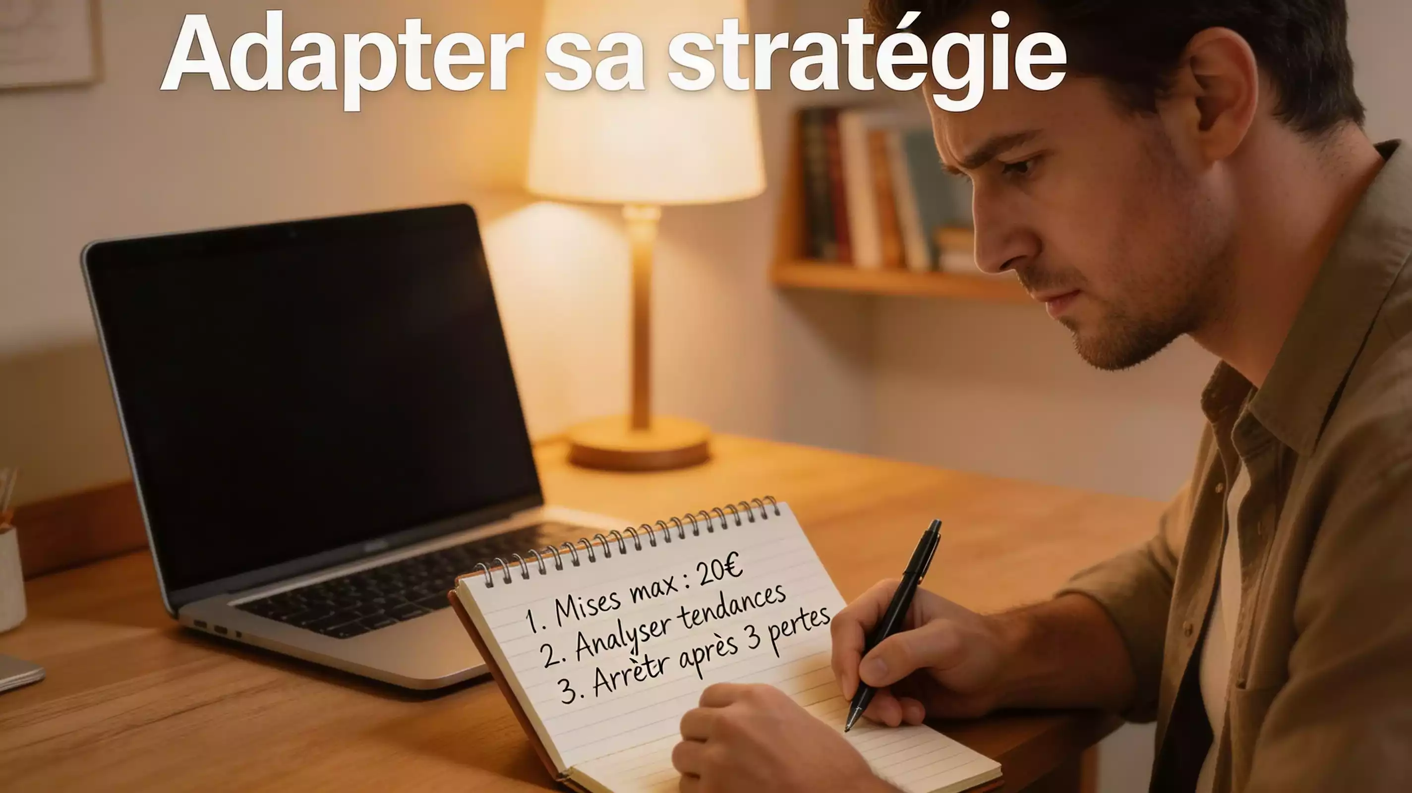 Parieur ajustant sa stratégie de paris pour les matchs européens avec notes et analyse