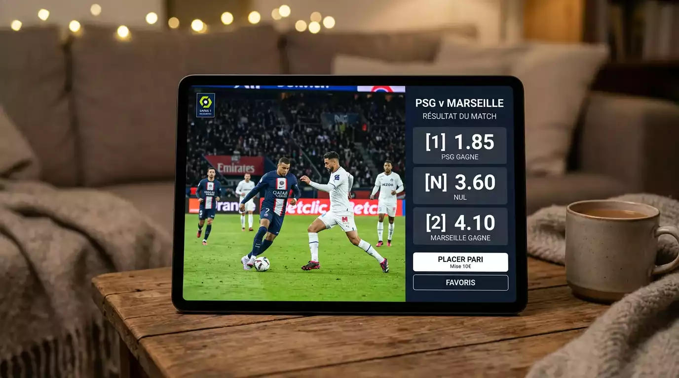 Plateforme de paris intégrant streaming en direct et statistiques détaillées